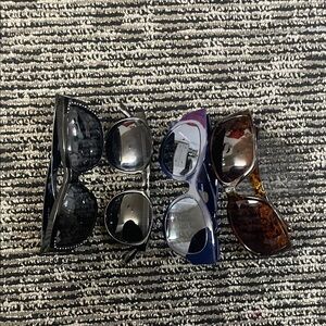 Stylish Sunglasses Set in Black, Blue, and Brown you will get all 4